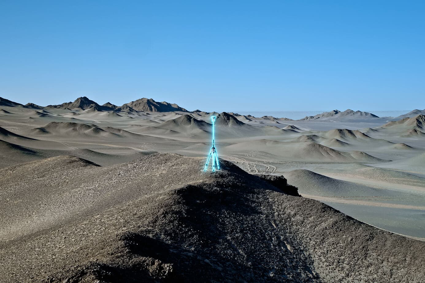 Zenmuse L2 LiDAR tarama ışını çöl sırtı üzerinde